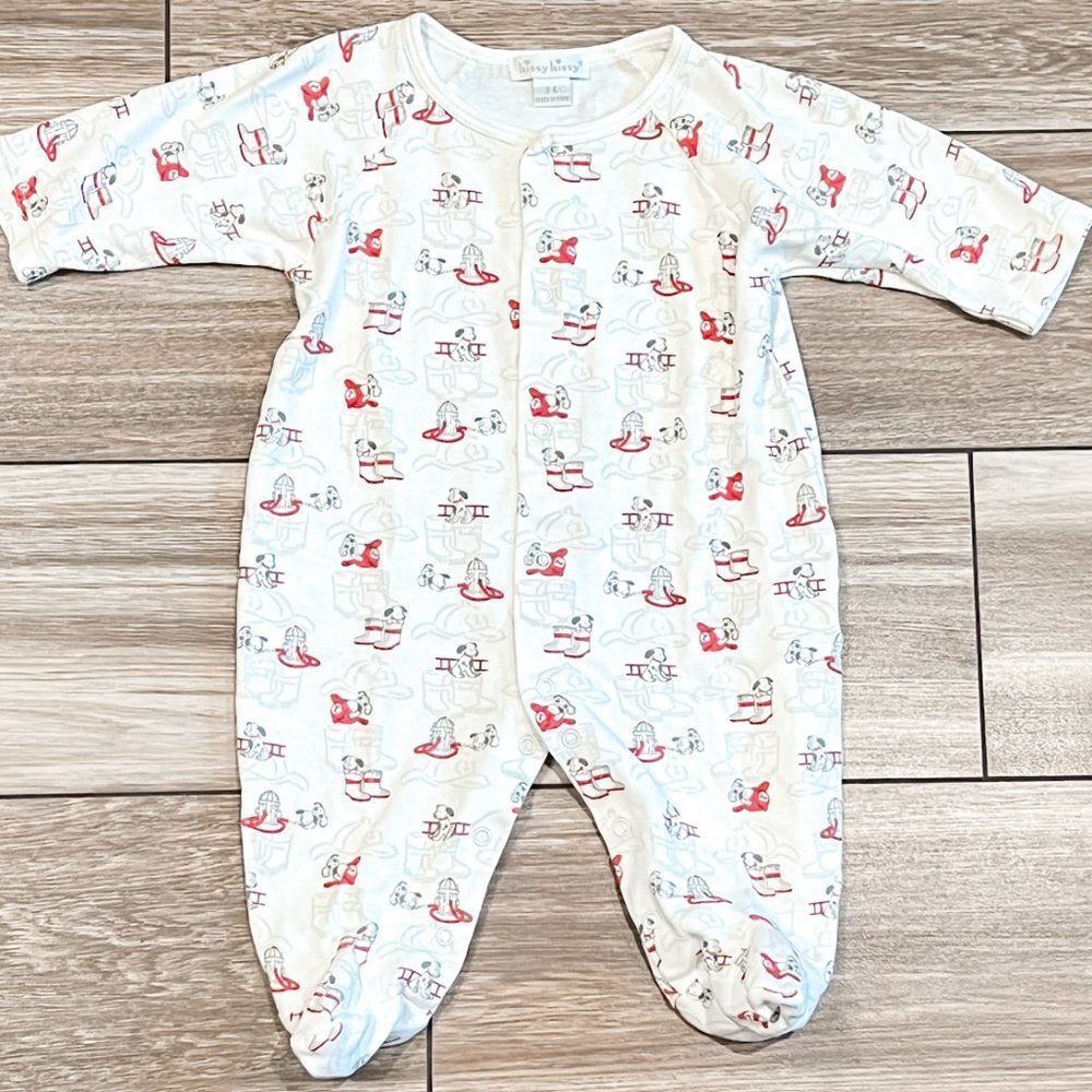 Kissy Kissy Fire Truck Dalmatian Footed Sleeper, Size 3-6M